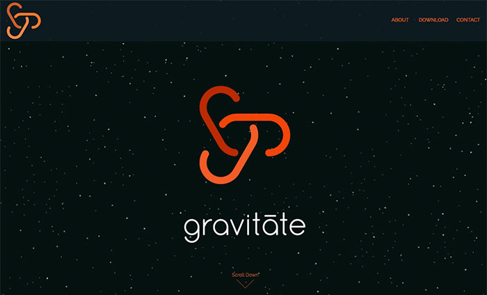 Screenshot of Gravitate's webstie